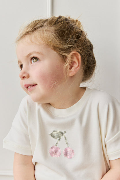 Pima Cotton Mimi Top - Parchment Petite Cerise