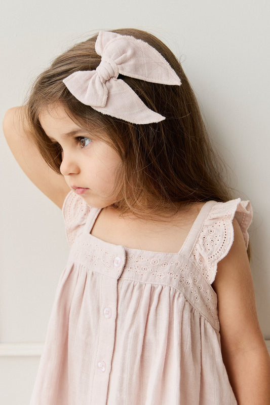 Organic Cotton Muslin Bow - Pale Lilac
