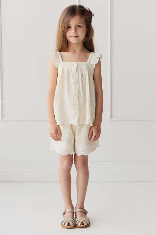 Organic Cotton Muslin Anja Short - Parchment