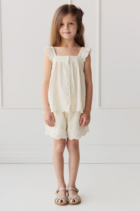 Organic Cotton Muslin Anja Short - Parchment