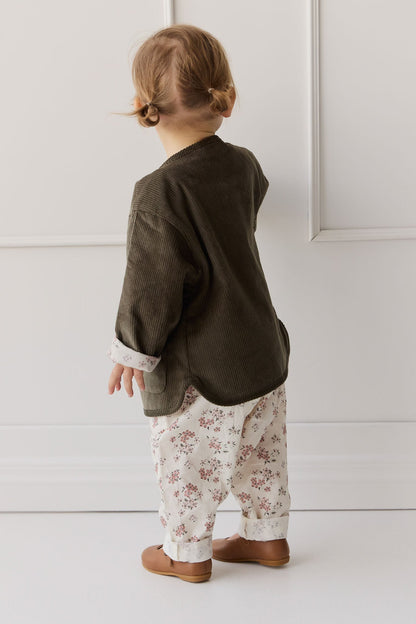 Esther Corduroy Jacket - Khaki/Selena Blush