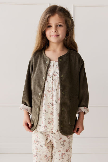 Esther Corduroy Jacket - Khaki/Selena Blush