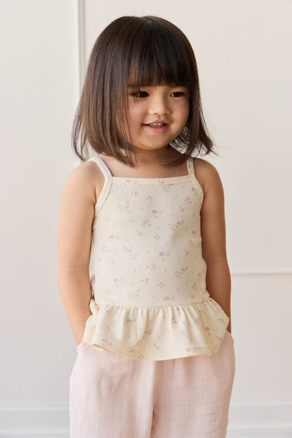 Organic Cotton Fine Rib Lillian Top - Caroline Egret
