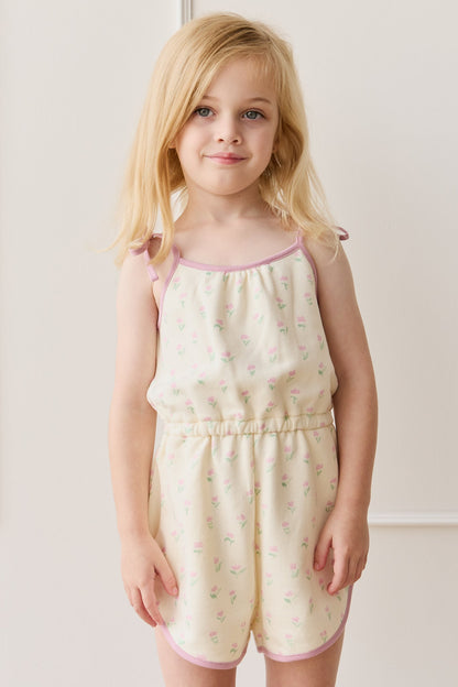 Organic Cotton Lilith Playsuit - Lila Pink