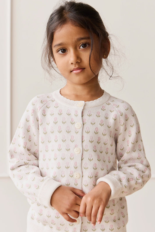 Olivia Cardigan - Olivia Jacquard Slightly Pink