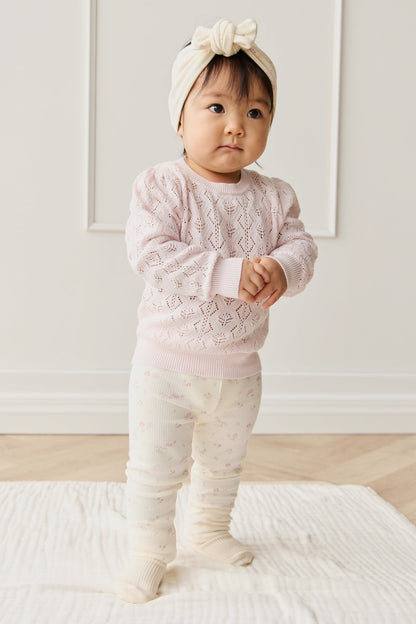 Organic Cotton Fine Rib Everyday Legging - Caroline Egret