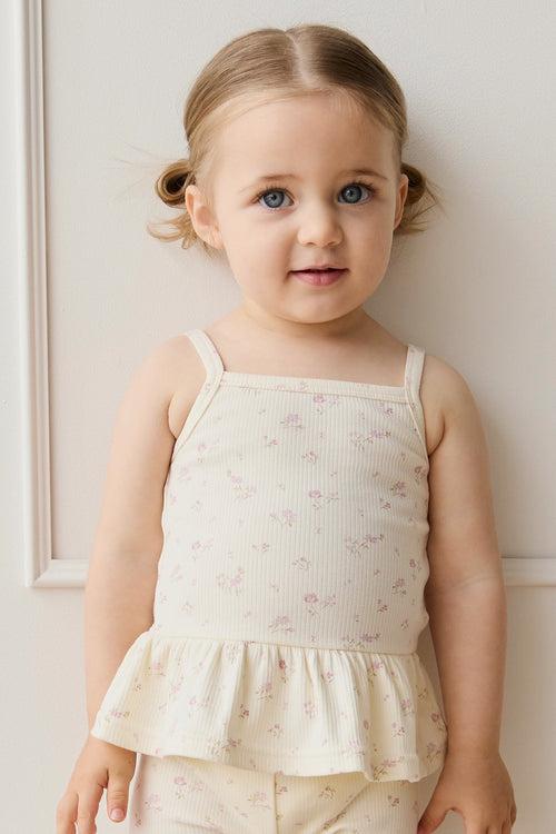 Organic Cotton Fine Rib Lillian Top - Caroline Egret