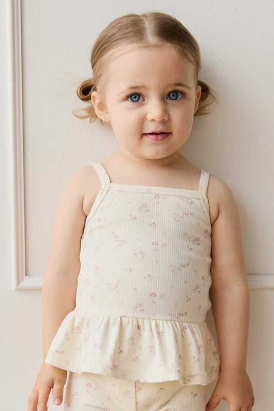 Organic Cotton Fine Rib Lillian Top - Caroline Egret
