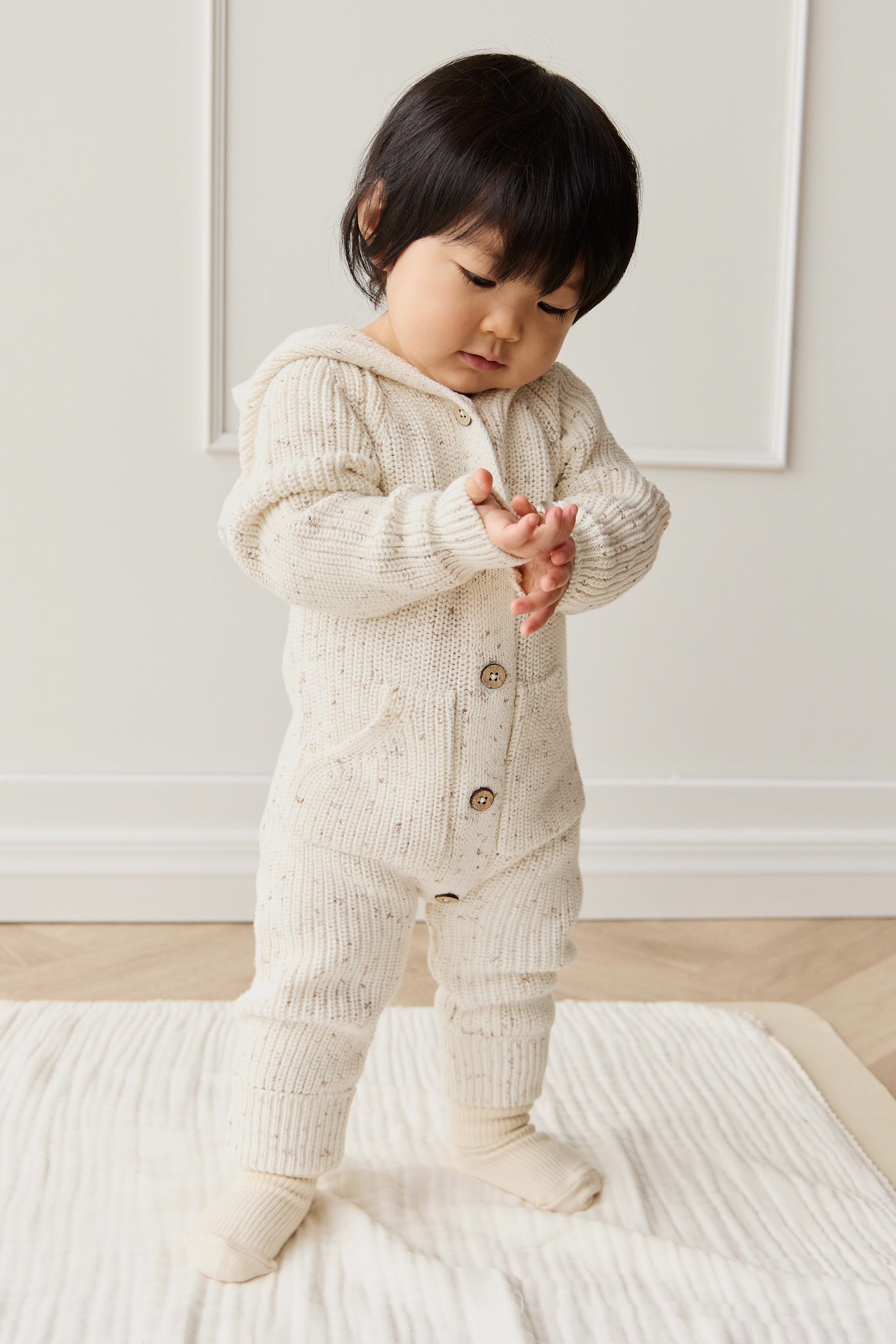 Bear Knit Onepiece - Pistachio Fleck