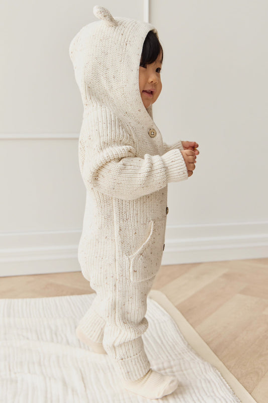 Bear Knit Onepiece - Pistachio Fleck