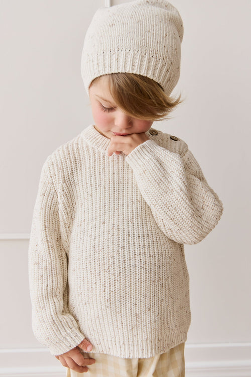 Harry Knit Jumper - Oatmeal Hay Fleck