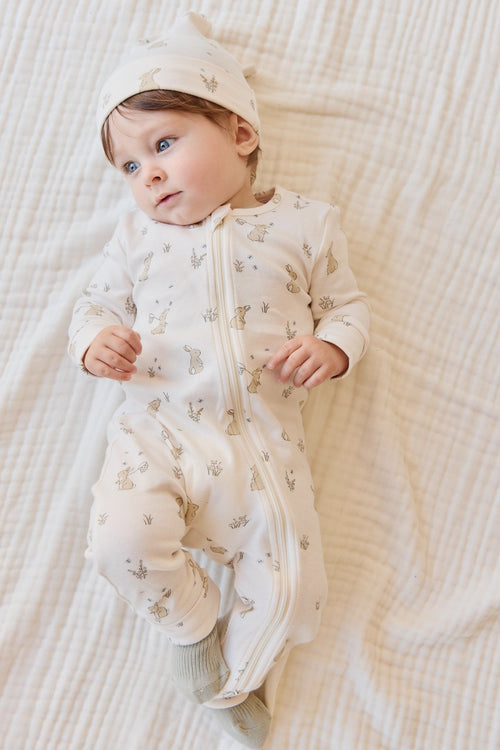 Organic Cotton Reese Zip Onepiece - Lapin Jardin