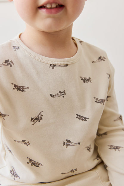 Pima Cotton Arnold Long Sleeve Top - Avion Oat