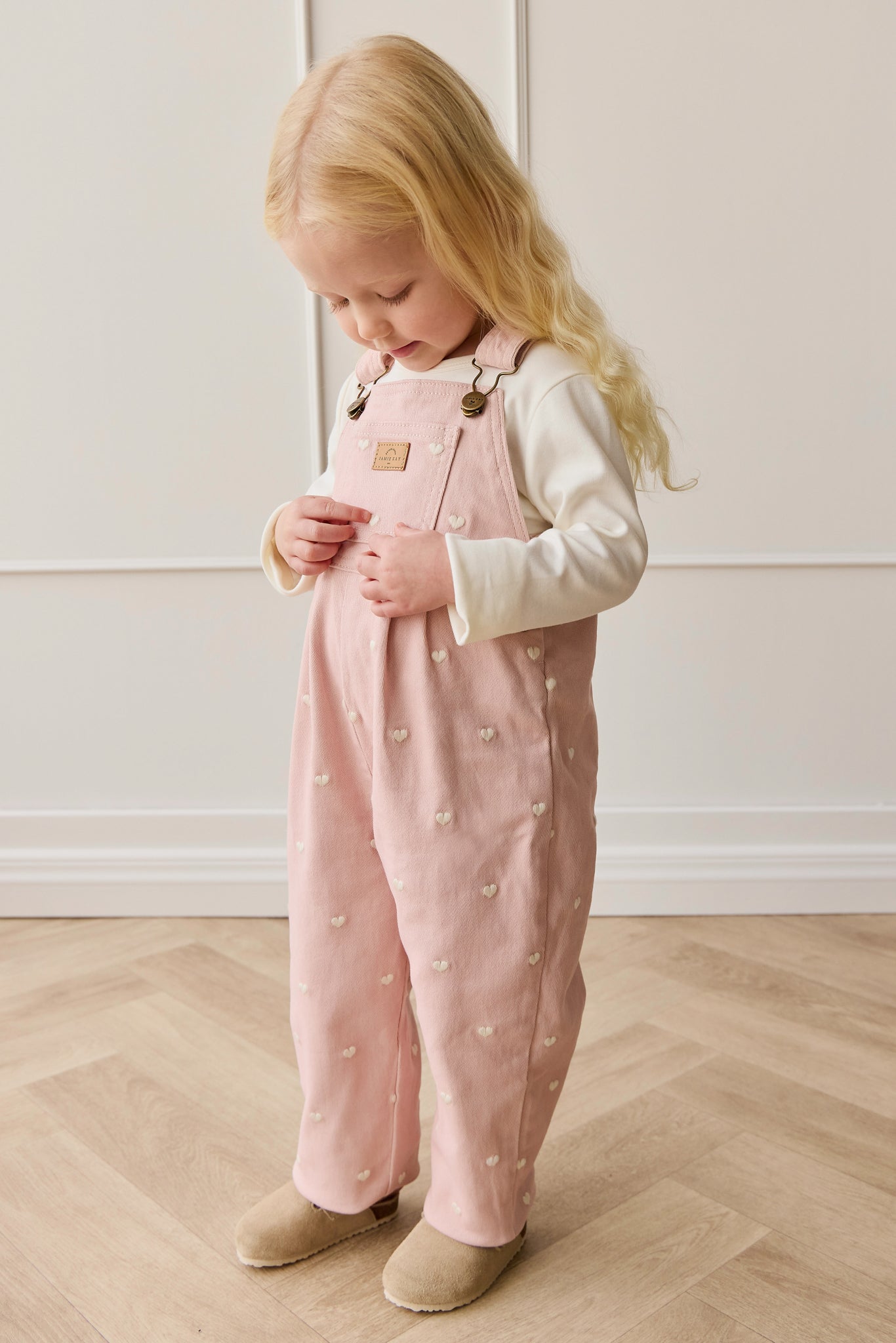 Blair Overall - Petite Heart Peach