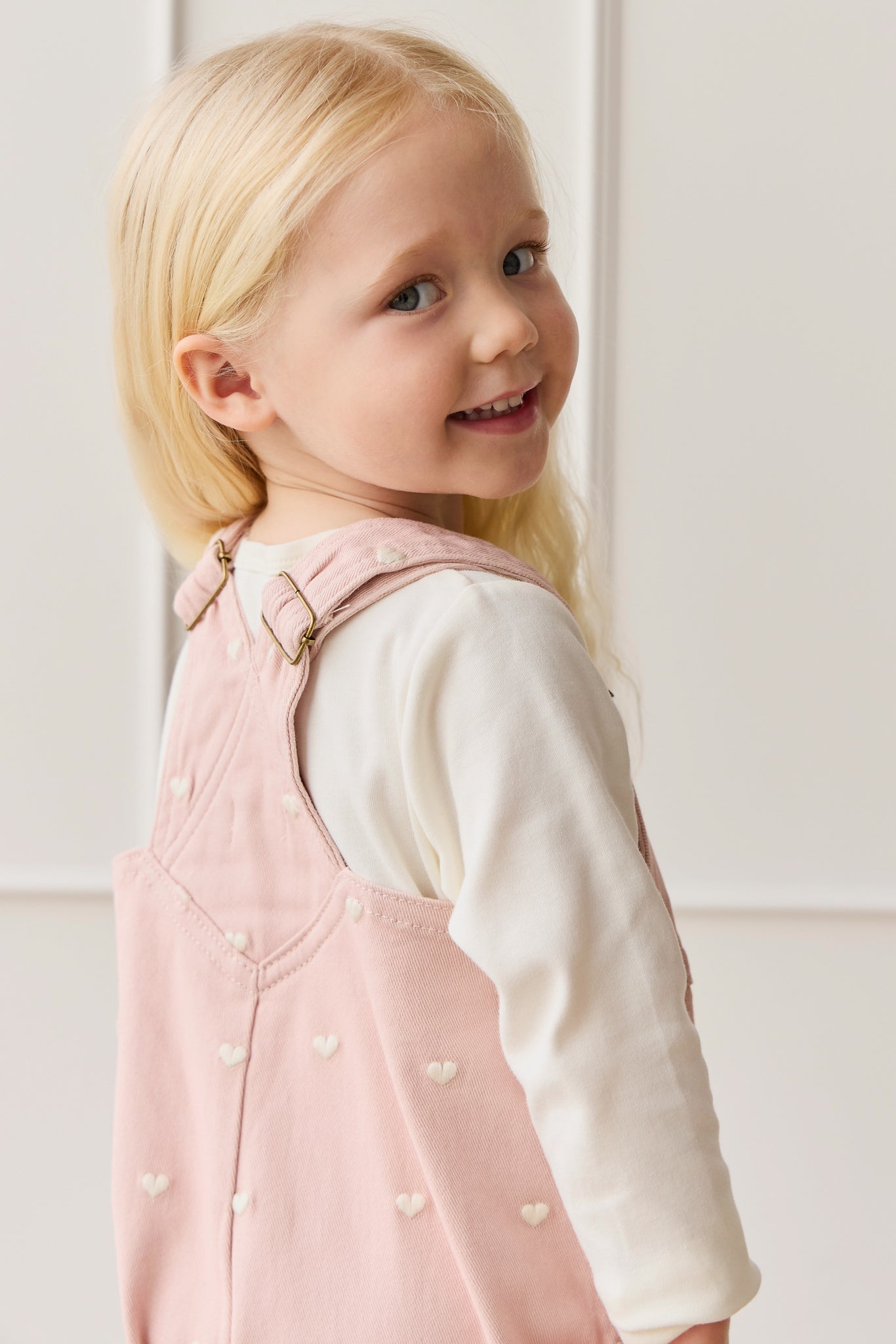 Blair Overall - Petite Heart Peach