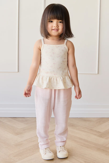 Organic Cotton Fine Rib Lillian Top - Caroline Egret
