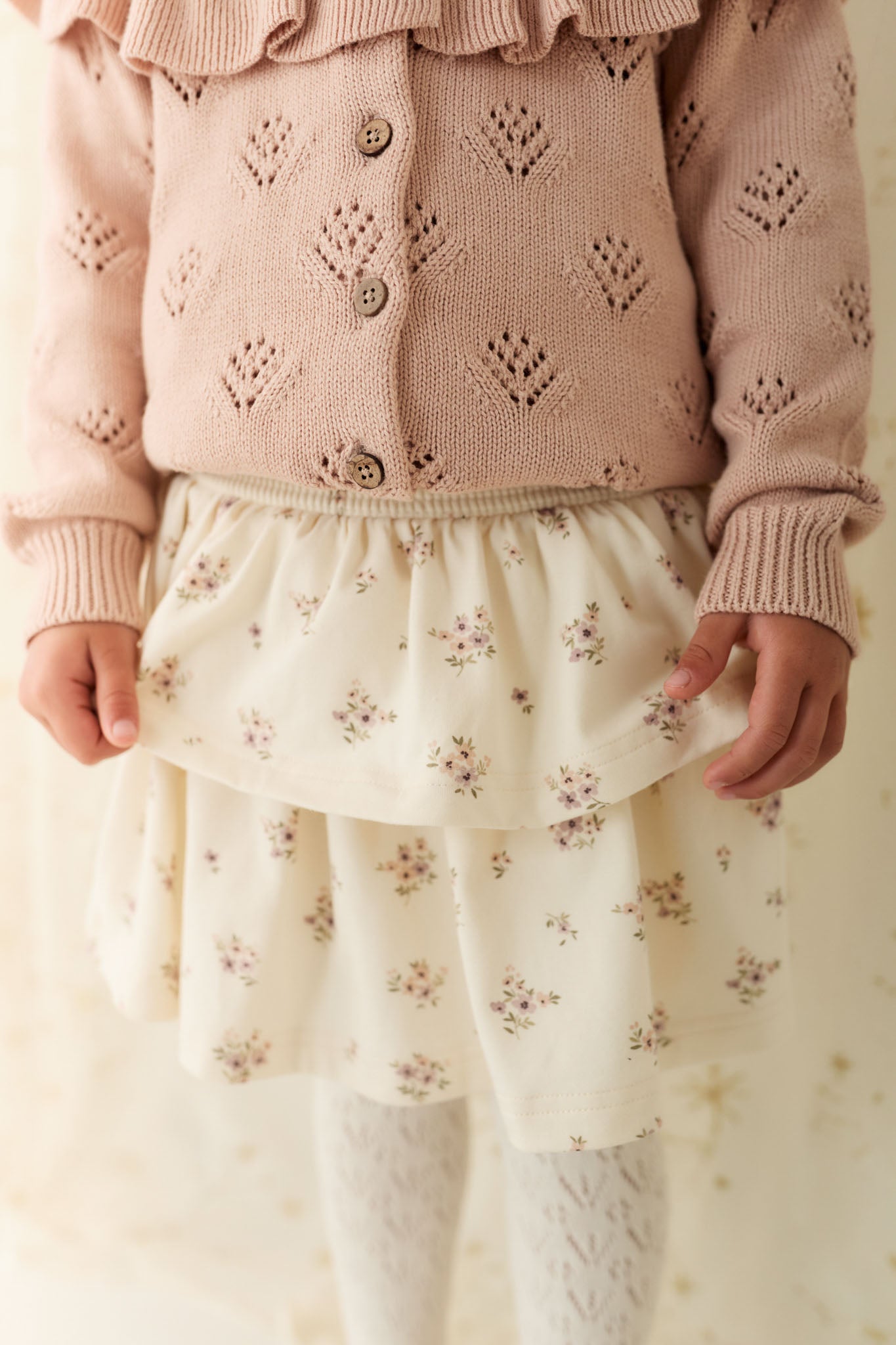 Organic Cotton Ruby Skirt - Goldie Bouquet Egret