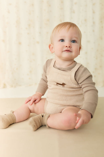 Ethan Playsuit - Oatmeal Marle Cosy Basil