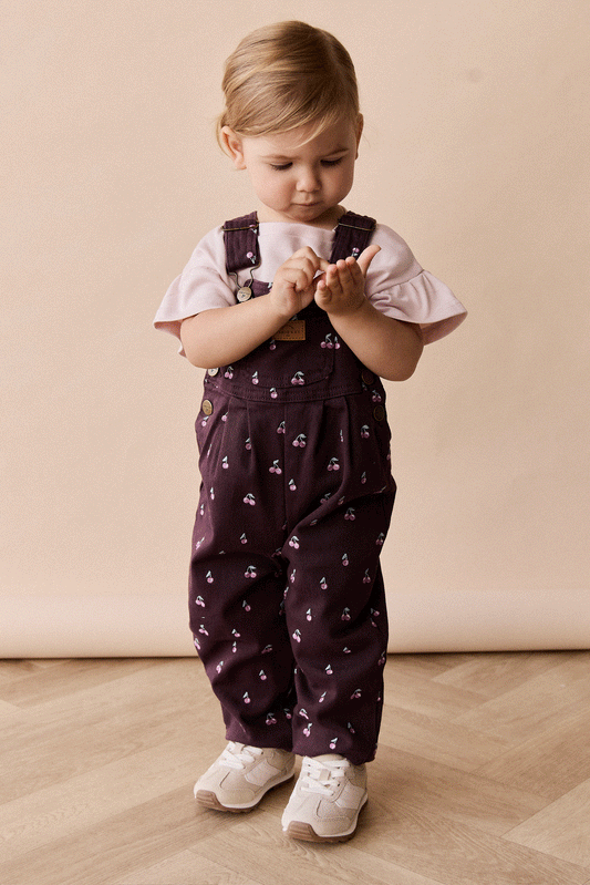 Blair Overall - Cherry Love Plum Embroidery