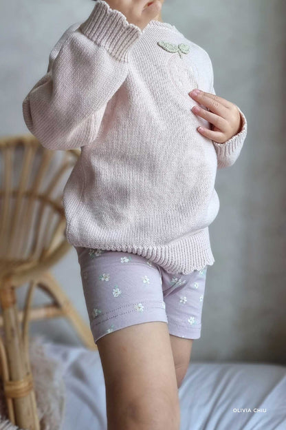 Organic Cotton Everyday Bike Short - Simple Flowers Lilac