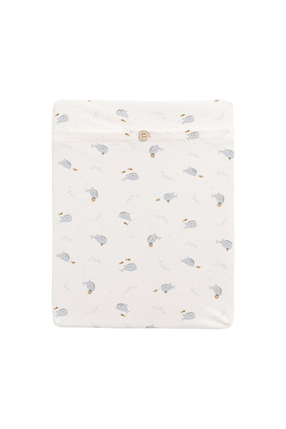 Organic Cotton Cot Sheet - Whales