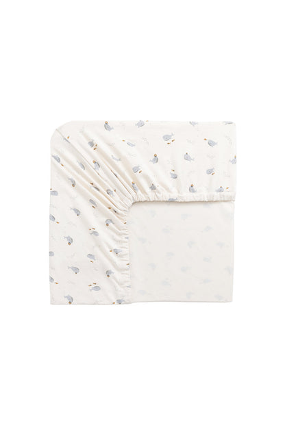 Organic Cotton Cot Sheet - Whales
