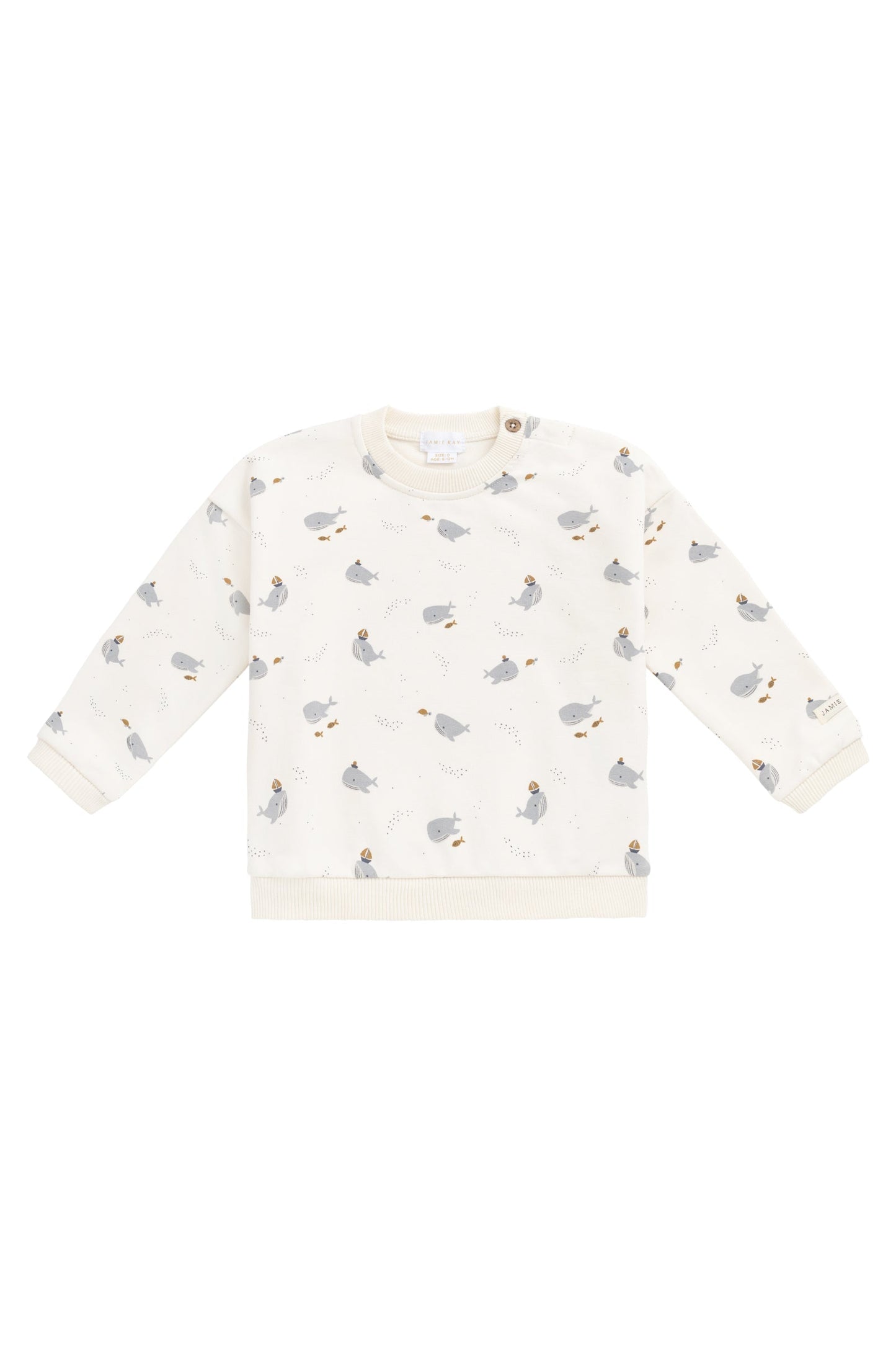 Organic Cotton Damien Sweatshirt - Cloud Whales