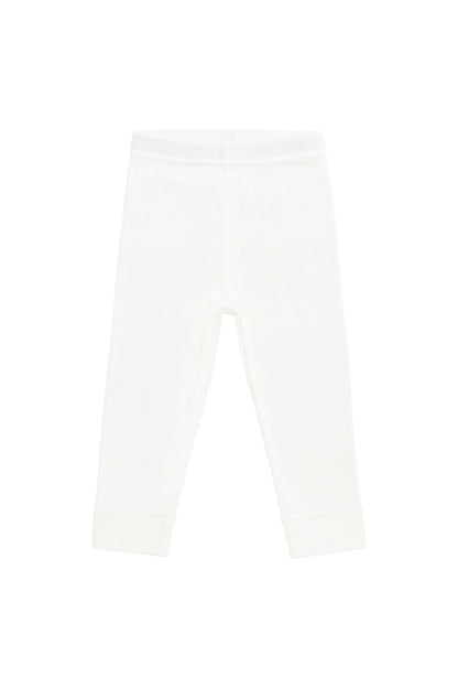 Organic Cotton Fine Rib Everyday Legging - Parchment