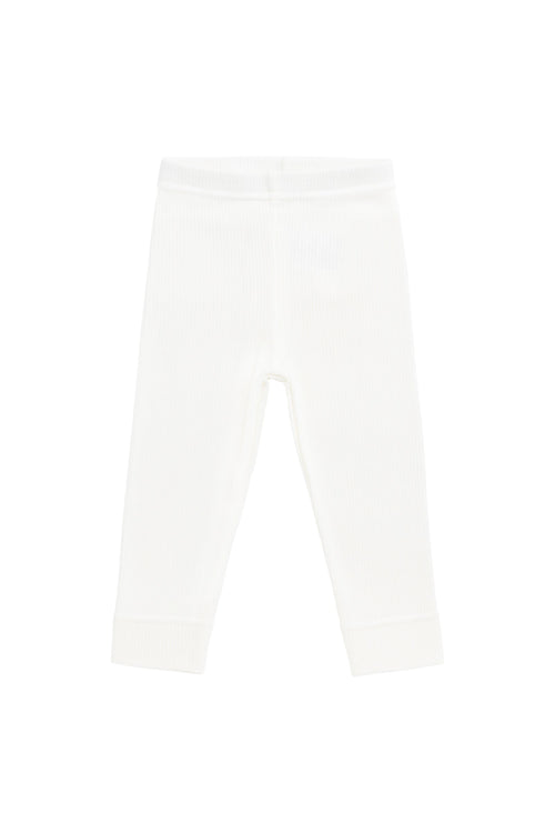 Organic Cotton Fine Rib Everyday Legging - Parchment