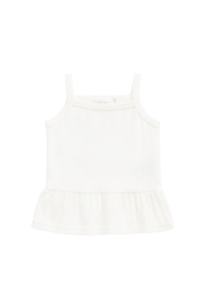 Organic Cotton Fine Rib Lillian Top - Parchment