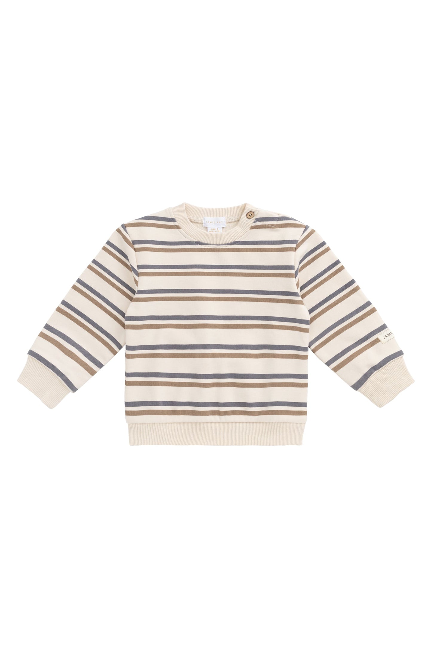 Organic Cotton Jalen Oversized Jumper - Raynor Stripe North Sea