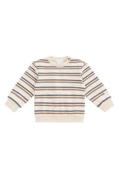 Organic Cotton Jalen Oversized Jumper - Raynor Stripe North Sea