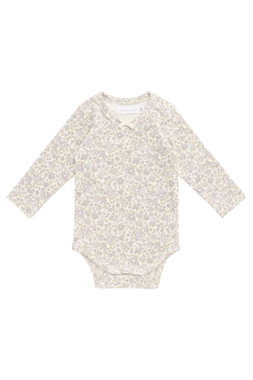 Organic Cotton Long Sleeve Bodysuit - Amelia Pastel