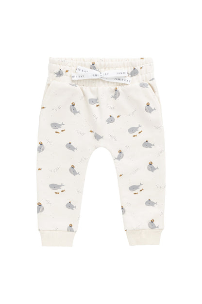 Organic Cotton Morgan Track Pant - Cloud Whales