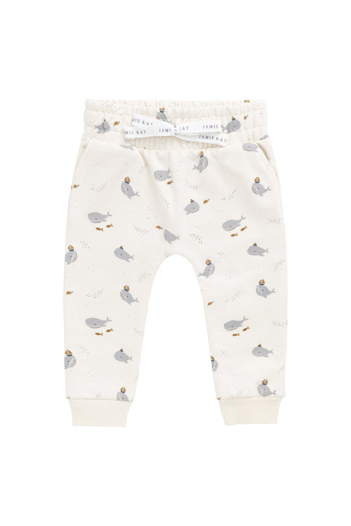 Organic Cotton Morgan Track Pant - Cloud Whales