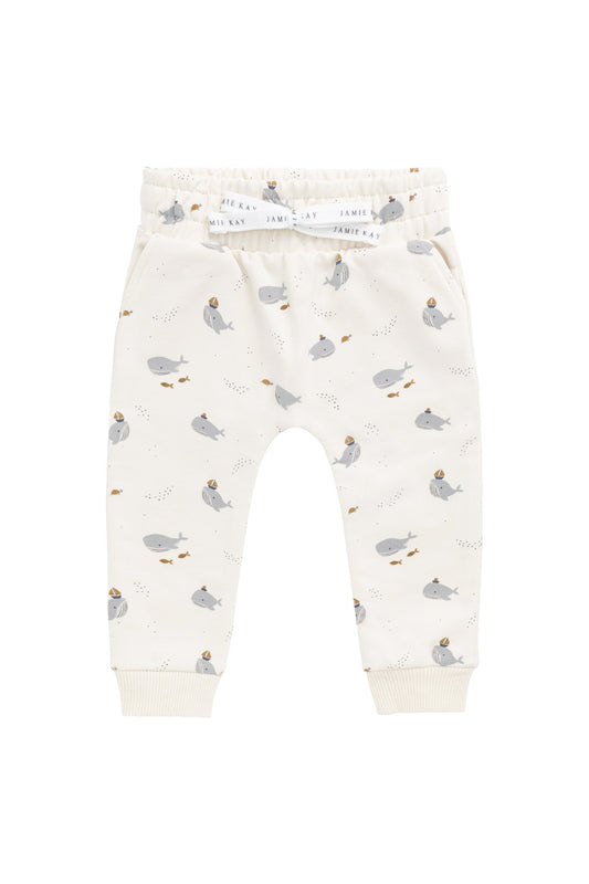 Organic Cotton Morgan Track Pant - Cloud Whales