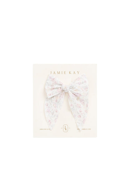 Organic Cotton Voile Bow - Grace Floral