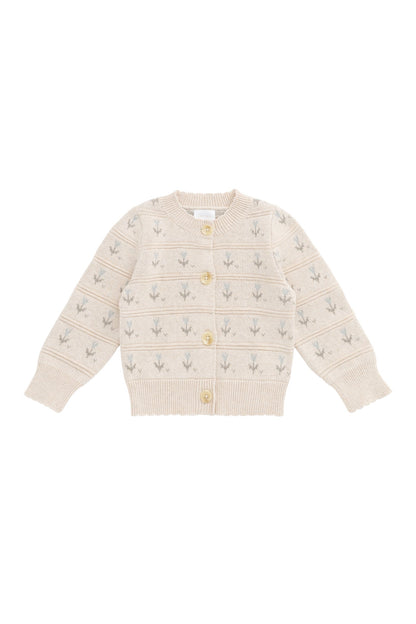 Penny Cardigan - Penny Flower Jacquard Dawn