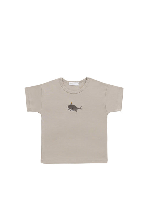 Pima Cotton Hunter Tee - Hazy Taupe Whale