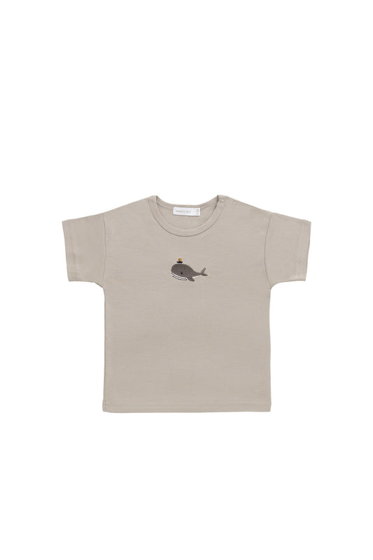 Pima Cotton Hunter Tee - Hazy Taupe Whale