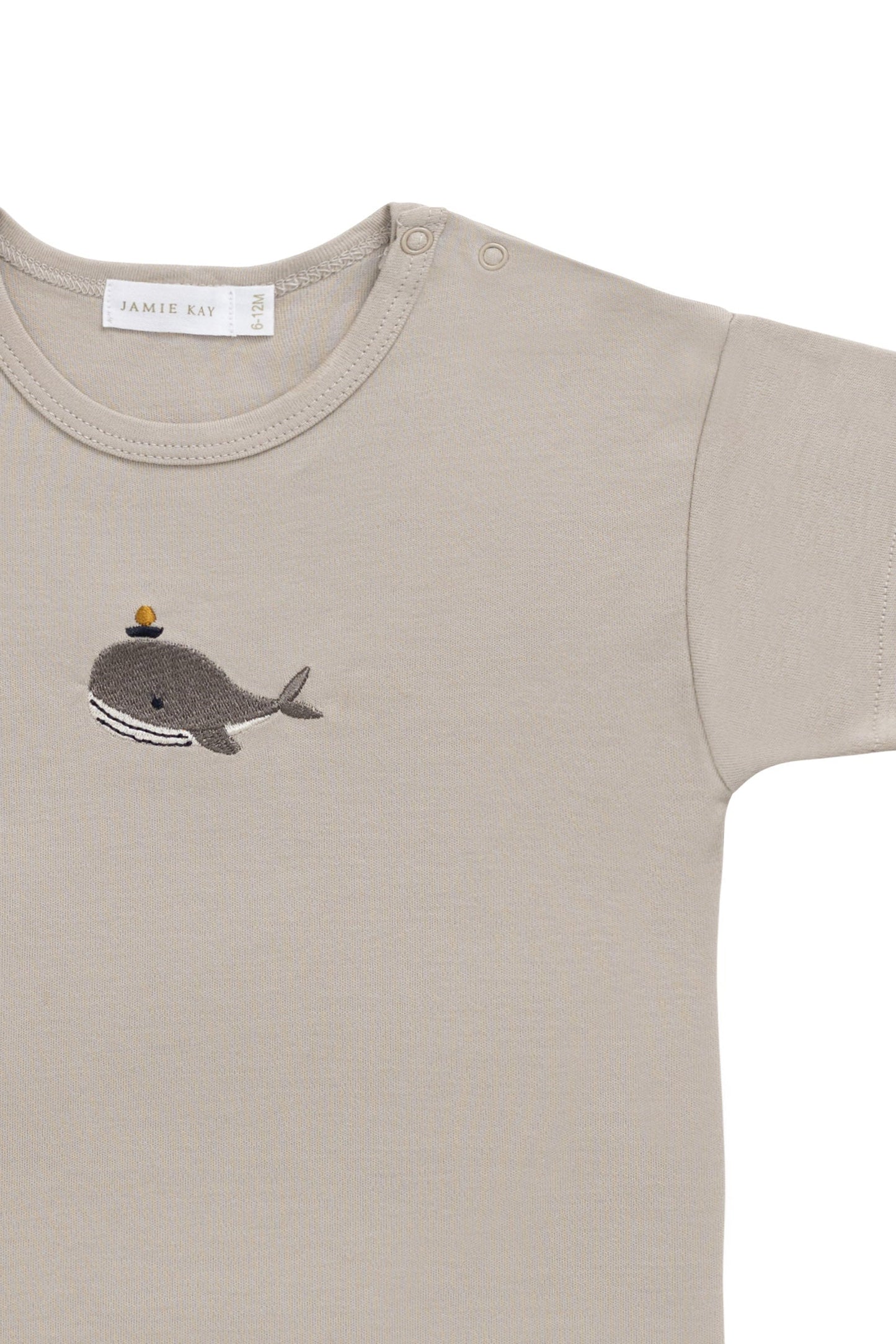 Pima Cotton Hunter Tee - Hazy Taupe Whale
