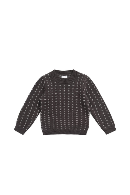 Dorian Jumper - Knitted Diamonds Coffee