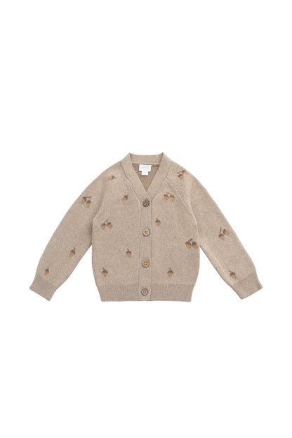 Easton Cardigan - Forest Acorns Cashew Marle