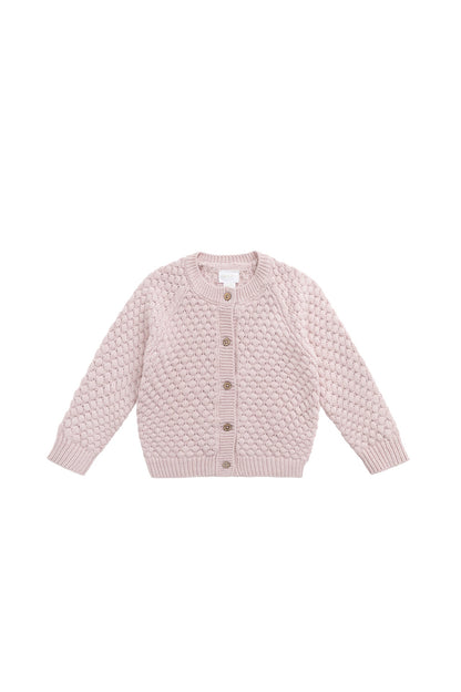 Maple Cardigan - Pastel Pink Marle