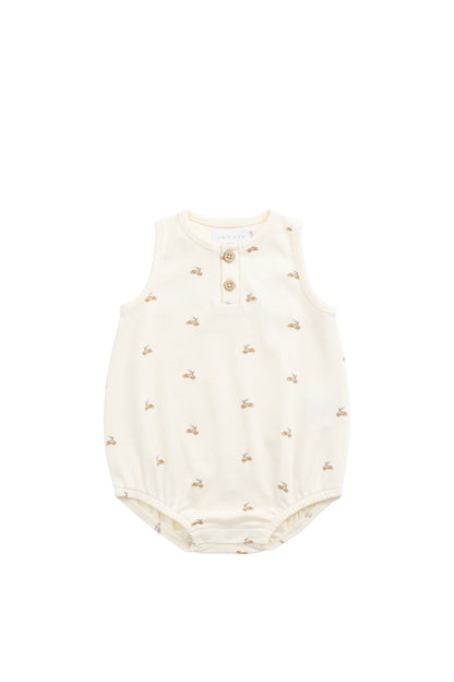 Organic Cotton Archie Playsuit - Forest Night Acorns