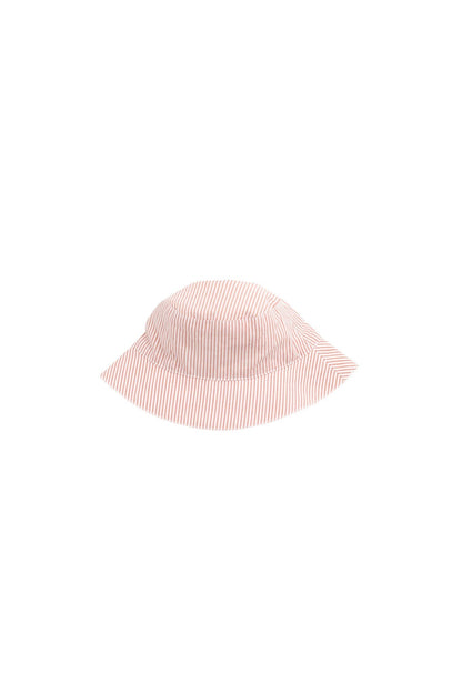 Organic Cotton Bucket Hat - Terracotta Stripe Terracotta/Egret
