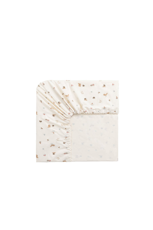 Organic Cotton Cot Sheet - Forest Gathering