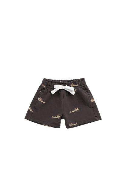 Organic Cotton Jalen Short - Pilot Planes Bistre