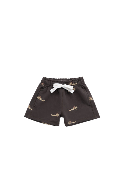 Organic Cotton Jalen Short - Pilot Planes Bistre