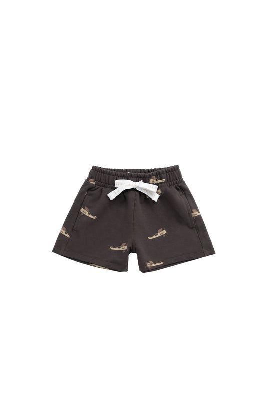 Organic Cotton Jalen Short - Pilot Planes Bistre
